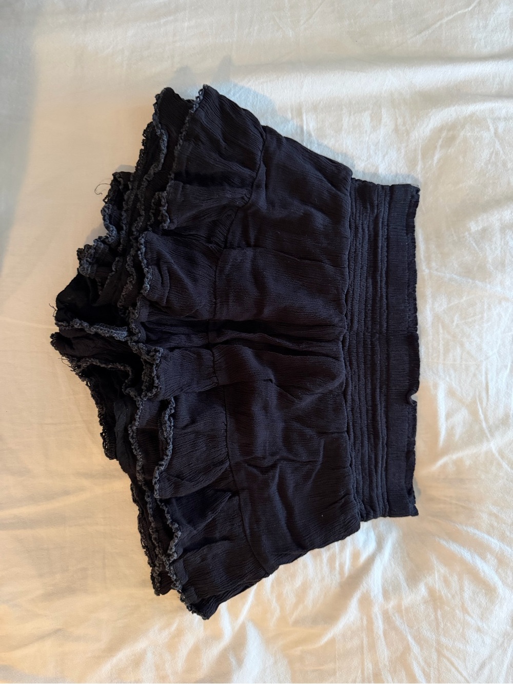 Aeropostale Black Ruffle Tiered Skort with Smocked Waistband